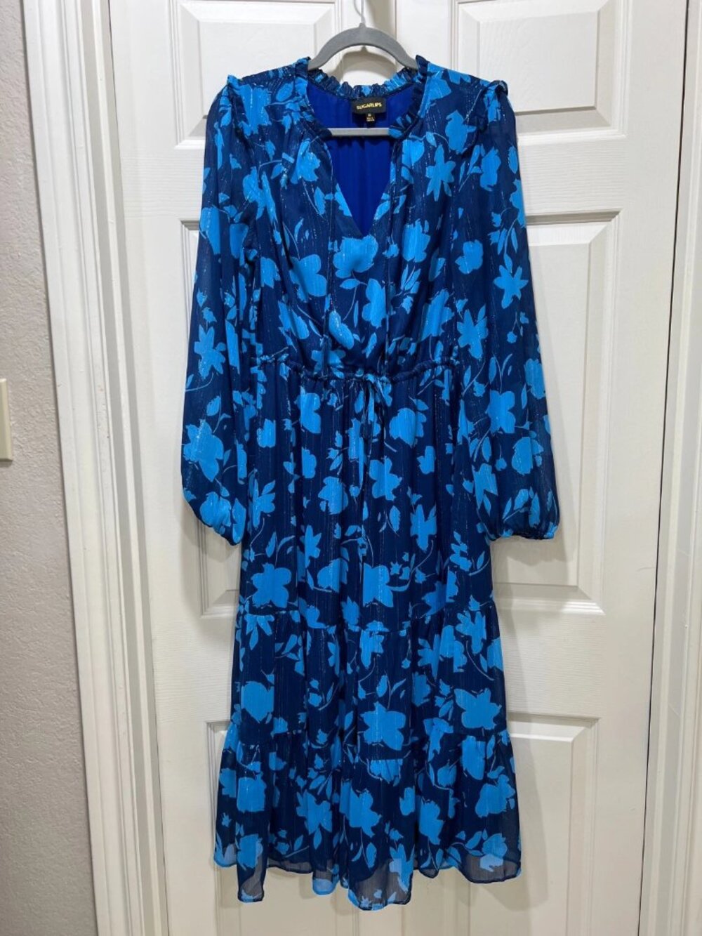 Women’s SugarLips Blue Floral Midi Dress